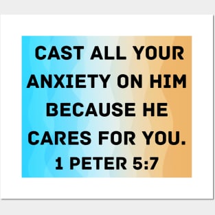 Bible Verse 1 Peter 5:7 Posters and Art